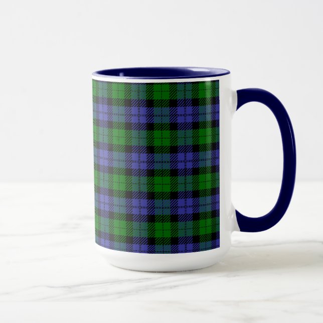 Blått och grönt tartan mugg (Höger)