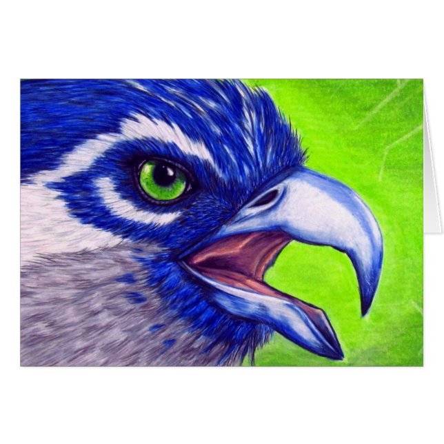 Blått- och gröntfiskgjuse hälsningskort (Framsidan Horizontal)