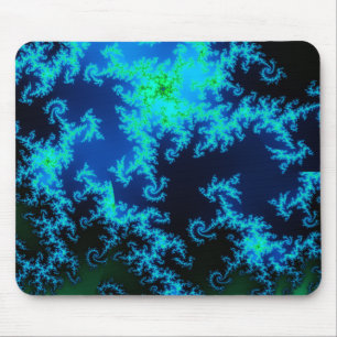 Blått- och gröntfractalmousepad musmatta