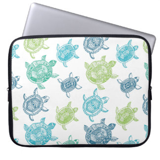 Blått- och gröntsköldpaddor laptop fodral