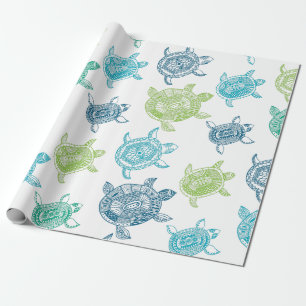 Blått- och gröntsköldpaddor presentpapper