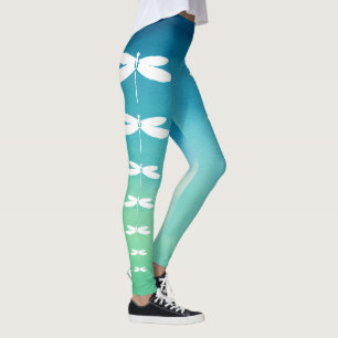 Blått- och gröntsländadamasker leggings