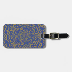 Blått och Guld Abstract Design Loggage Tag Bagagebricka