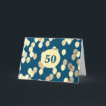 Blått och Guld-ballonger 50:e födelsedagen Kort<br><div class="desc">Blåa och guld-ballonger 50:e födelsedagskort,  som du kan anpassa insidan av kortmeddelandet om du vill.</div>