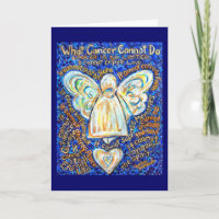 Blått och Guld Cancer Angel Card