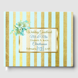 Blått och Guld Elegant bröllop Bok