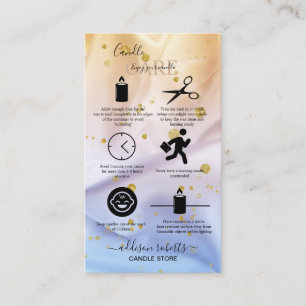 Blått och Guld Glitter Candle Care Visitkort