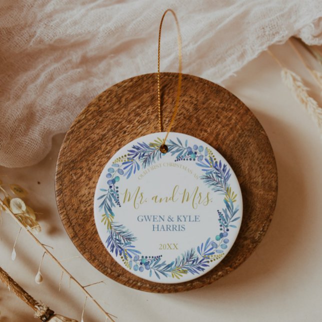 Blått och Guld, julprydnad, prydnadsföremål Julgransprydnad Keramik (Skapare uppladdad)