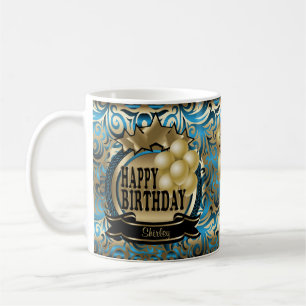 Blått och Guld Metallic Lycklig 900th Birthday St Kaffemugg