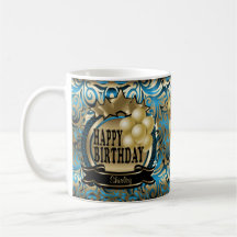 Blått och Guld Metallic Lycklig 900th Birthday Sta