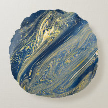 Blått och guld-metalliskt Rund fyllning