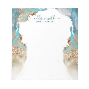 Blått och Guld, modern konst Liquid Bläck Business Anteckningsblock