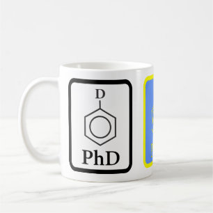 Blått och guld- PhD-molekylmugg Kaffemugg