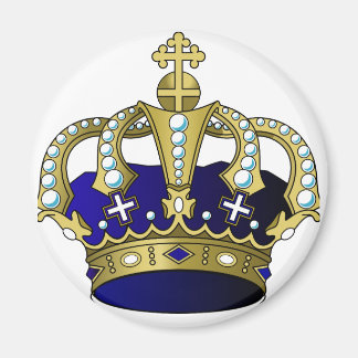 Blått och Guld Royal Krona Magnet