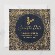 Blått och Guld Spara händelsen Date Business Helgd