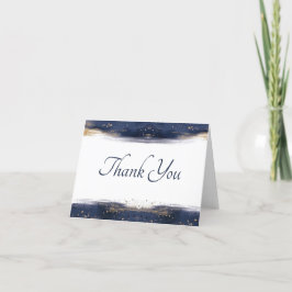 Blått och guld tack för ditt kort