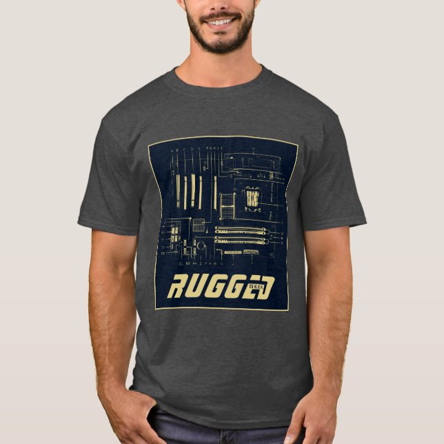 blått och guld Tech | Kretskort | Moderkort T Shirt (Framsida)