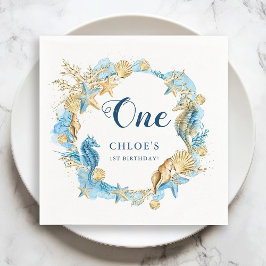 Blått och Guld under Havsdagen Pappersservett