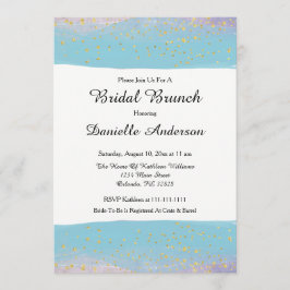 Blått och Guld vattenfärg Inbjudningskort för möhi