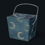 Blått och Guld Vintage Måne Mönster Presentaskar<br><div class="desc">Den grå vintagens fantasi måne-favoritbox i accents of faux guld and blue.</div>