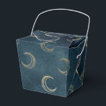 Blått och Guld Vintage Måne Mönster Presentaskar<br><div class="desc">Den grå vintagens fantasi måne-favoritbox i accents of faux guld and blue.</div>