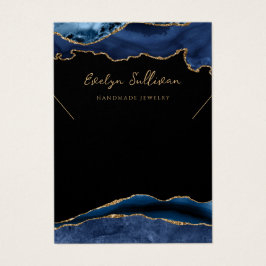 Blått och guld-visning-kort för halsband visitkort