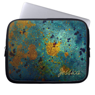 Blått- och guldVine Laptop Sleeve