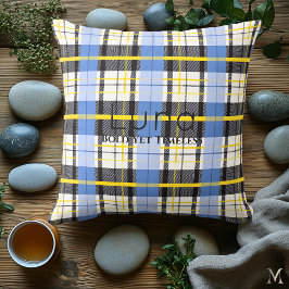Blått och Gult | Anpassningsbar Bold Tartan Home Kudde