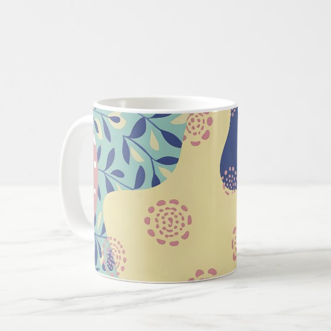 Blått och Gult - blandad medietometri Kaffemugg (Framsida vänster)