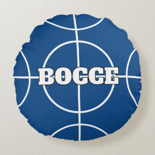 Blått och Gult Bocci Boll runt kudde