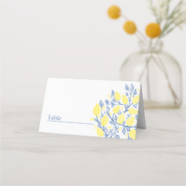 Blått och gult bordsnummer placeringskort