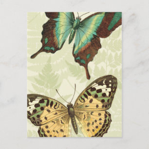 Blått och Gult Butterfly Vykort