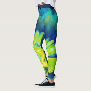 Blått och Gult - färgämne Leggings