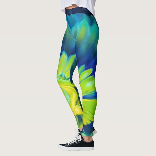 Blått och Gult - färgämne Leggings (Vänster)
