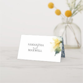 Blått och Gult för bröllop-platskort Placeringskort