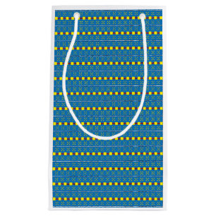 Blått och Gult Geometric Folart mönster