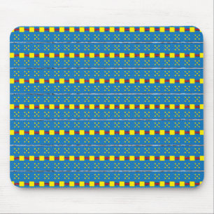 Blått och Gult Geometric Folart mönster Musmatta