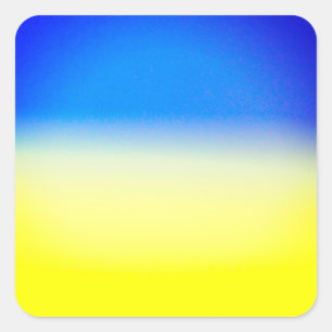 Blått och Gult Gradient Peace Ukraina-inspiration Fyrkantigt Klistermärke