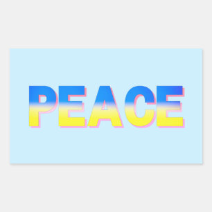 Blått och Gult Gradient Peace Ukraina-inspiration Rektangulärt Klistermärke