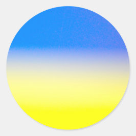 Blått och Gult Gradient Peace Ukraina-inspiration Runt Klistermärke