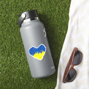 Blått och gult hjärta, Ukrainas flagga Klistermärken