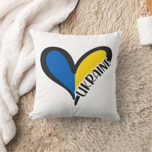 Blått och gult hjärta, Ukrainas flagga Kudde