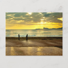 Blått och gult i havet vykort