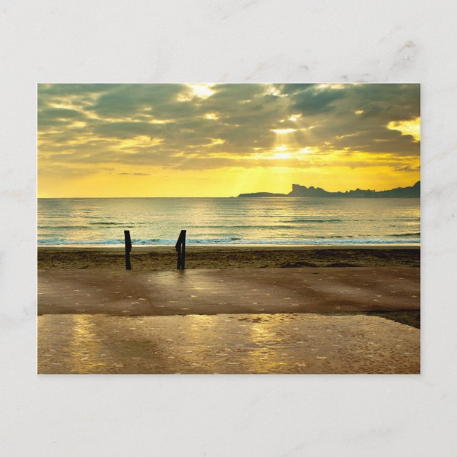 Blått och gult i havet vykort (Framsida)