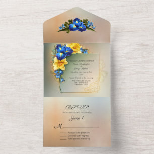 Blått och Gult Irises Bröllop
