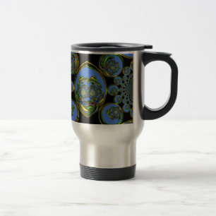Blått och Gult Kaleidoscope Art-utskrift Resemugg