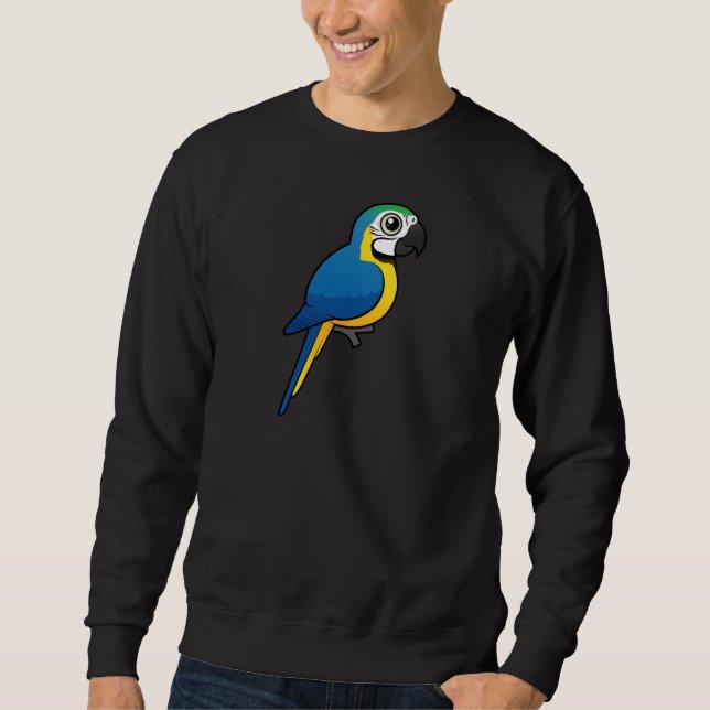 Blått-och-gult Macaw Långärmad Tröja (Framsida)