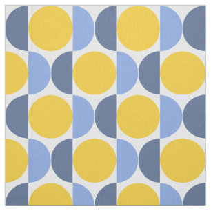 Blått och Gult Modern geometri Tyg