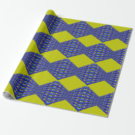 blått och gult mönsterdesign presentpapper