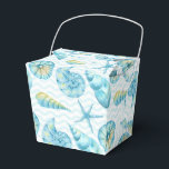 Blått och gult nautiskt havsliv presentaskar<br><div class="desc">Vattenfärg ocean varelser tema förmån box.</div>